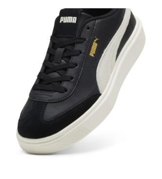 Puma Lajla leren T-teen sportschoenen zwart