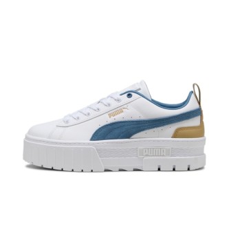 Puma Baskets en cuir Mayze blanc, bleu