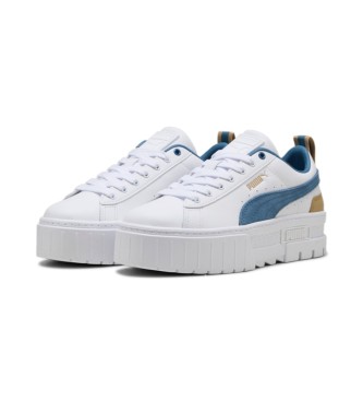 Puma Baskets en cuir Mayze blanc, bleu