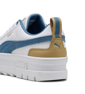 Puma Baskets en cuir Mayze blanc, bleu