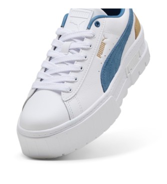 Puma Baskets en cuir Mayze blanc, bleu