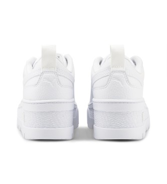 Puma Mayze Wedge Leather Sneakers white