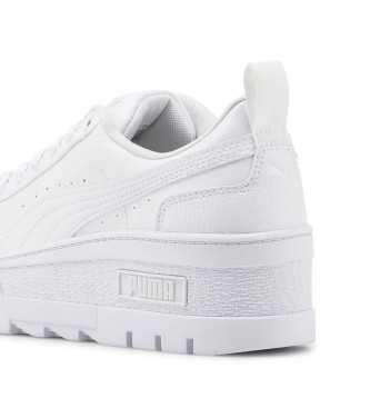 Puma Mayze Wedge Leather Sneakers white