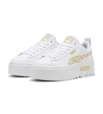 Puma Mayze white leather trainers