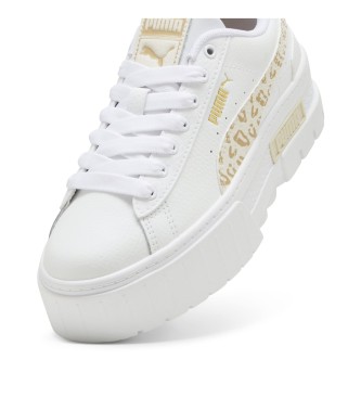 Puma Mayze white leather trainers