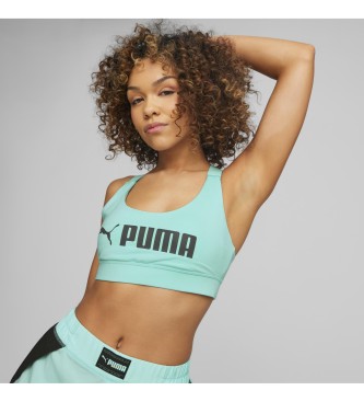 Puma Fit Mid Impact turquoise bra