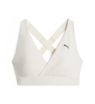 Puma Yogini Mid Impact white crossover training bra
