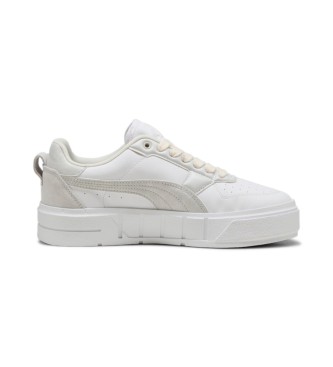 Puma Cali Court white leather trainers