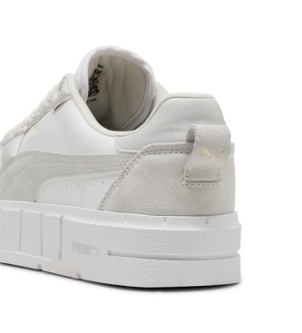 Puma Cali Court white leather trainers