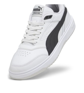 Puma Doublecourt lder sneakers hvid