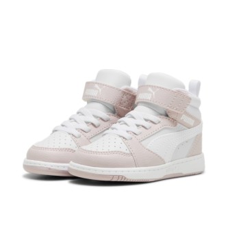 Puma Chaussures Rebound V6 Mid blanches, roses