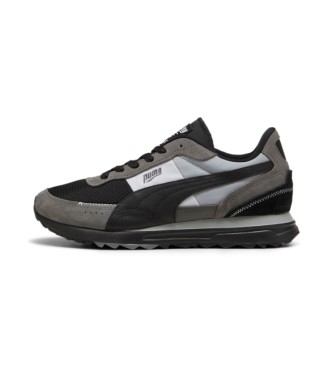 Puma Zapatillas de piel Road Rider SD negro, gris