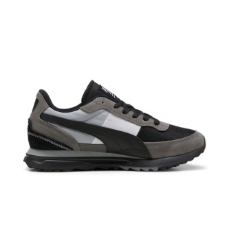 Puma Zapatillas de piel Road Rider SD negro, gris