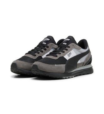 Puma Zapatillas de piel Road Rider SD negro, gris