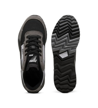 Puma Zapatillas de piel Road Rider SD negro, gris