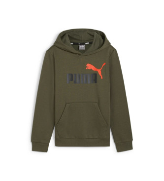 Puma Felpa con cappuccio verde Essentials+ con logo grande