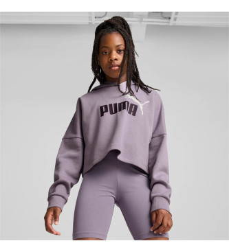 Puma Essentials Logo Cropped Hoodie lilla