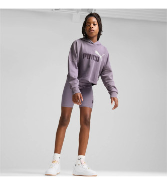 Puma Essentials Logo Cropped Hoodie lilla