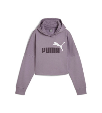 Puma Essentials Logo Cropped Hoodie lilla