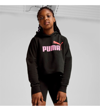 Puma Essentials Logo Cropped Hoodie Black