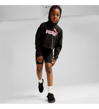 Puma Essentials Logo Cropped Hoodie Black