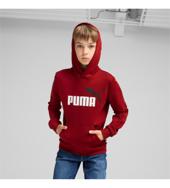 Puma Moletom com capuz Essentials+ com logtipo grande em dois tons vermelho