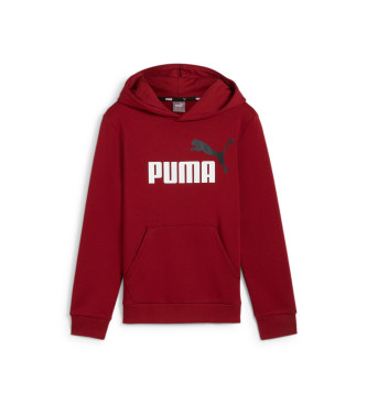 Puma Mikina s kapuco Essentials+ Dvobarvni veliki logotip rdeča