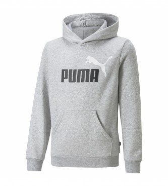 Puma Mikina Essentials + dvobarvna majica z velikim logotipom sive barve