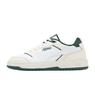 Puma Doublecourt lder sneakers vit