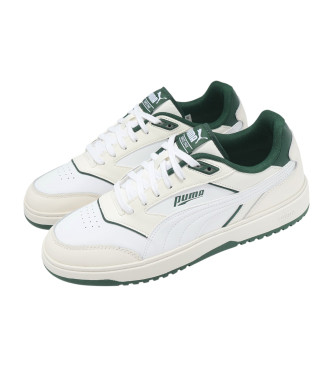 Puma Doublecourt lder sneakers vit