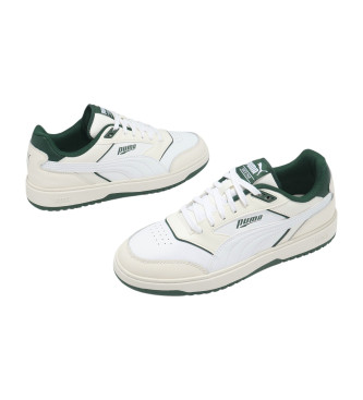 Puma Doublecourt lder sneakers vit