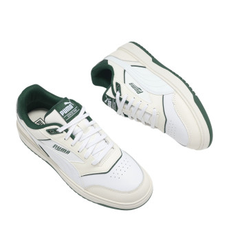 Puma Doublecourt lder sneakers vit