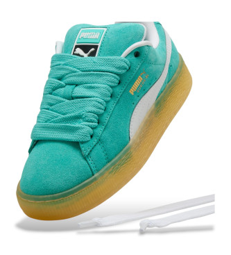 Puma Sude XL turquoise leren sportschoenen