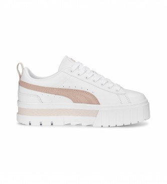Puma Mayze Wn'S Leather Sneakers White, Pink