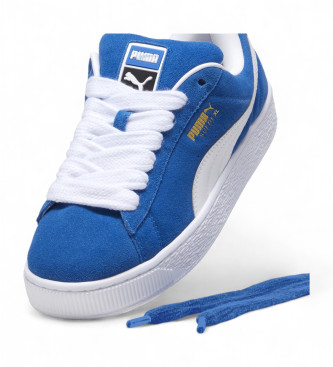 Puma Niebieskie skórzane buty treningowe Suede Xl