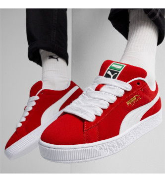 Puma Suede Xl rda sneakers i lder