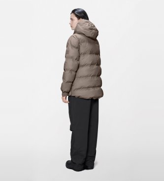 Rains Casaco Alta A-Line Puffer marrom