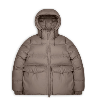 Rains Casaco Alta A-Line Puffer marrom
