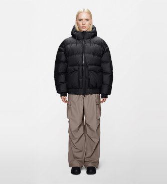 Rains Høj Bomber Puffer Jakke W3T3 sort