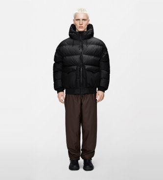 Rains Høj Bomber Puffer Jakke W3T3 sort