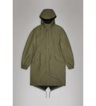 Rains Parka en queue de poisson vert