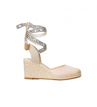 Polo Ralph Lauren Espadrilles Paislee in nude nappa leather -Height wedge 6.5cm