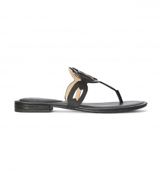 Ralph Lauren Audrie black leather sandals 