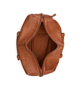 Polo Ralph Lauren Brązowa torba podróżna z ziarnistej skóry