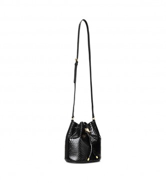 Polo Ralph Lauren Andie medium leather bag with black drawstring -21x29.8x14.6cm