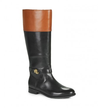 Polo Ralph Lauren Baylee leather boots black