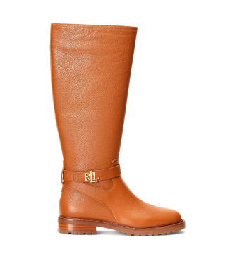 Polo Ralph Lauren Brown Hallee Leather Boots