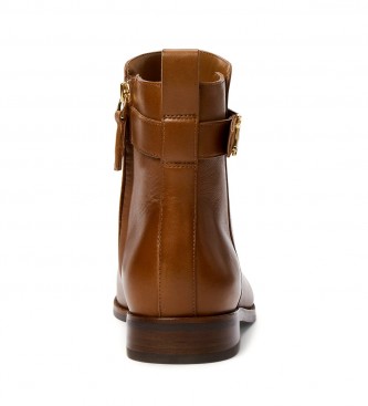 Ralph Lauren Briele brown burnished leather ankle boots