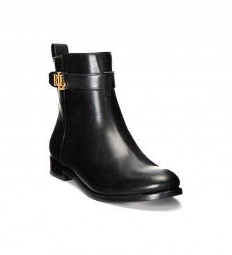 Polo Ralph Lauren Briele ankle boots in black burnished leather