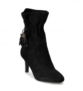Polo Ralph Lauren Candace suede ankle boots with black tassel trim - Height 7cm heel
